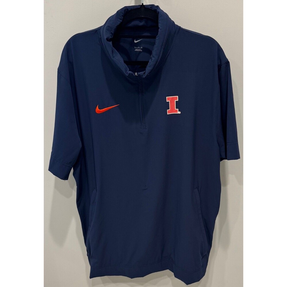 Illinois Fighting Illini - Nike Team Issue Rain 1/4 Zip w/ Hoodie - Men's XL